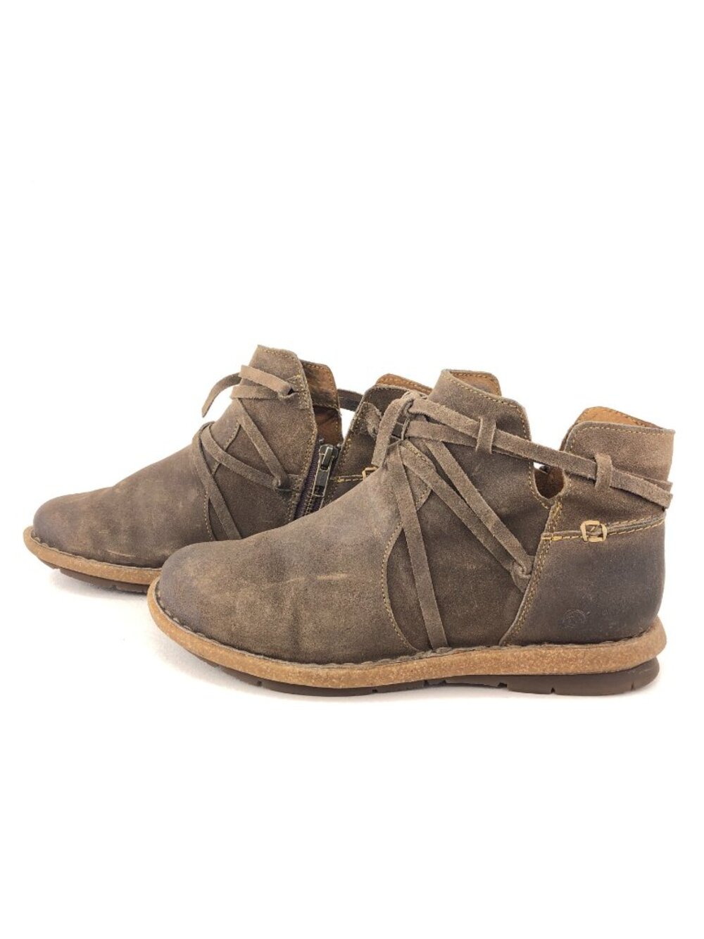 Born Tarkiln Brown Distressed Suede Ankle Boots 8.5 - Picture 2 of 12